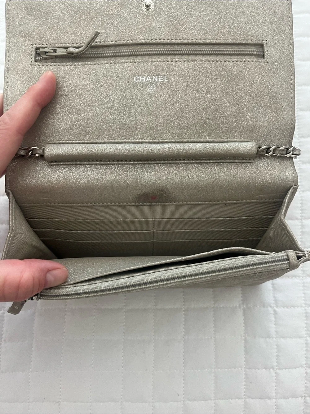 Chanel Metallic Wallet on Chain